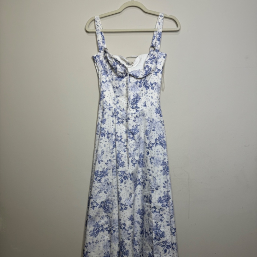 House of Cb Carmen Blue Print Bustier Sundress - Picture 6 of 9